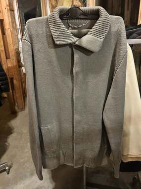 Cerruti 1881 Grey Ribbed Cotton Knit Button-Up Cardigan Sweater